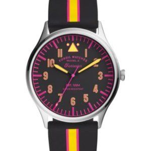 Fossil Mens Forrester Black Striped Multi Watch